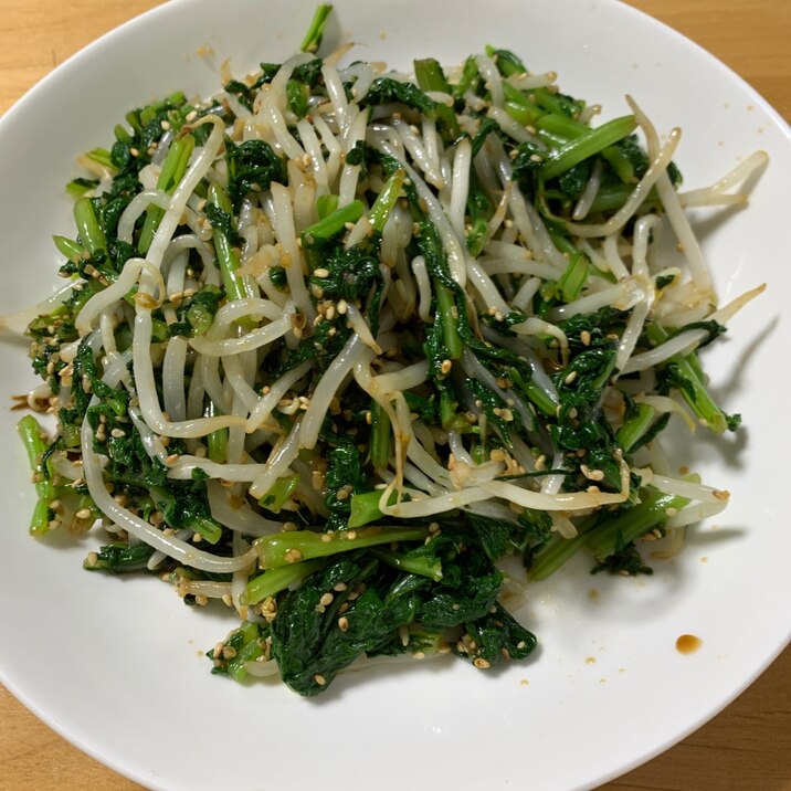 モヤシと小松菜の酢醤油